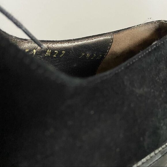 SALVATORE FERRAGAMO Sport Black Suede Oxfords Size 7.5 2A - Picture 4 of 6